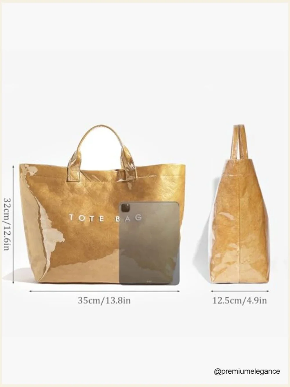 Large PVC Tote Bag Women's Hobo Handbag Letters Print Work Beach Bag